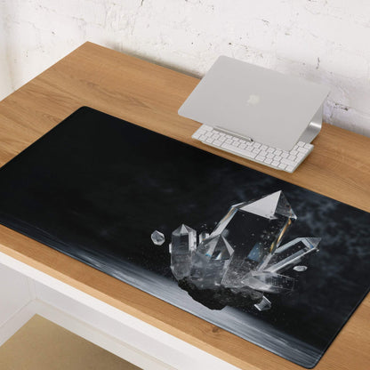 Dark Crystal large gaming mouse pad with translucent crystal design