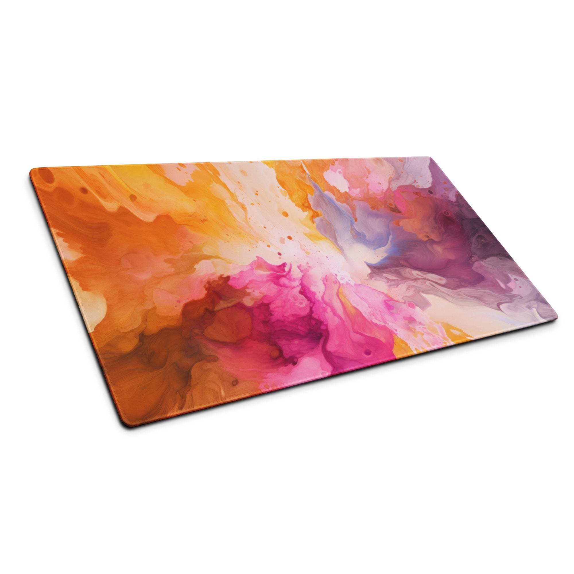 Vibrant multicolor abstract burst gaming mouse pad with large size and non-slip base