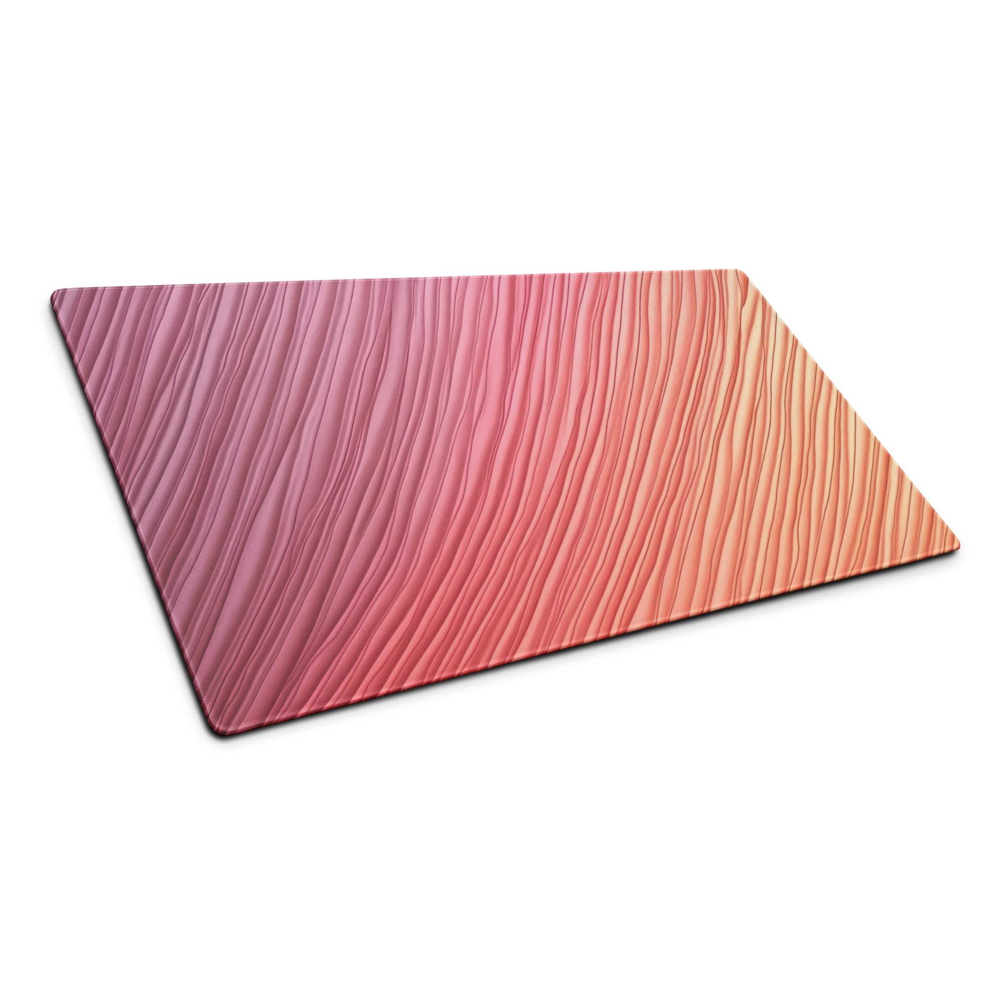 Lux gradient pink gaming mouse pad with wavy wood-grain textured top and non-slip backing