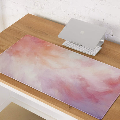 Pastel pink lavender watercolor gradient large gaming mousepad