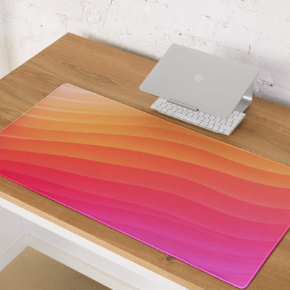 Vibrant sunset gradient large gaming mouse pad with non-slip bottom