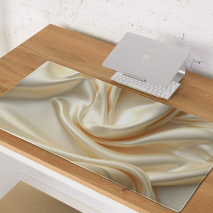 Elegant satin gold gaming mouse pad large with glossy texture non-slip backing