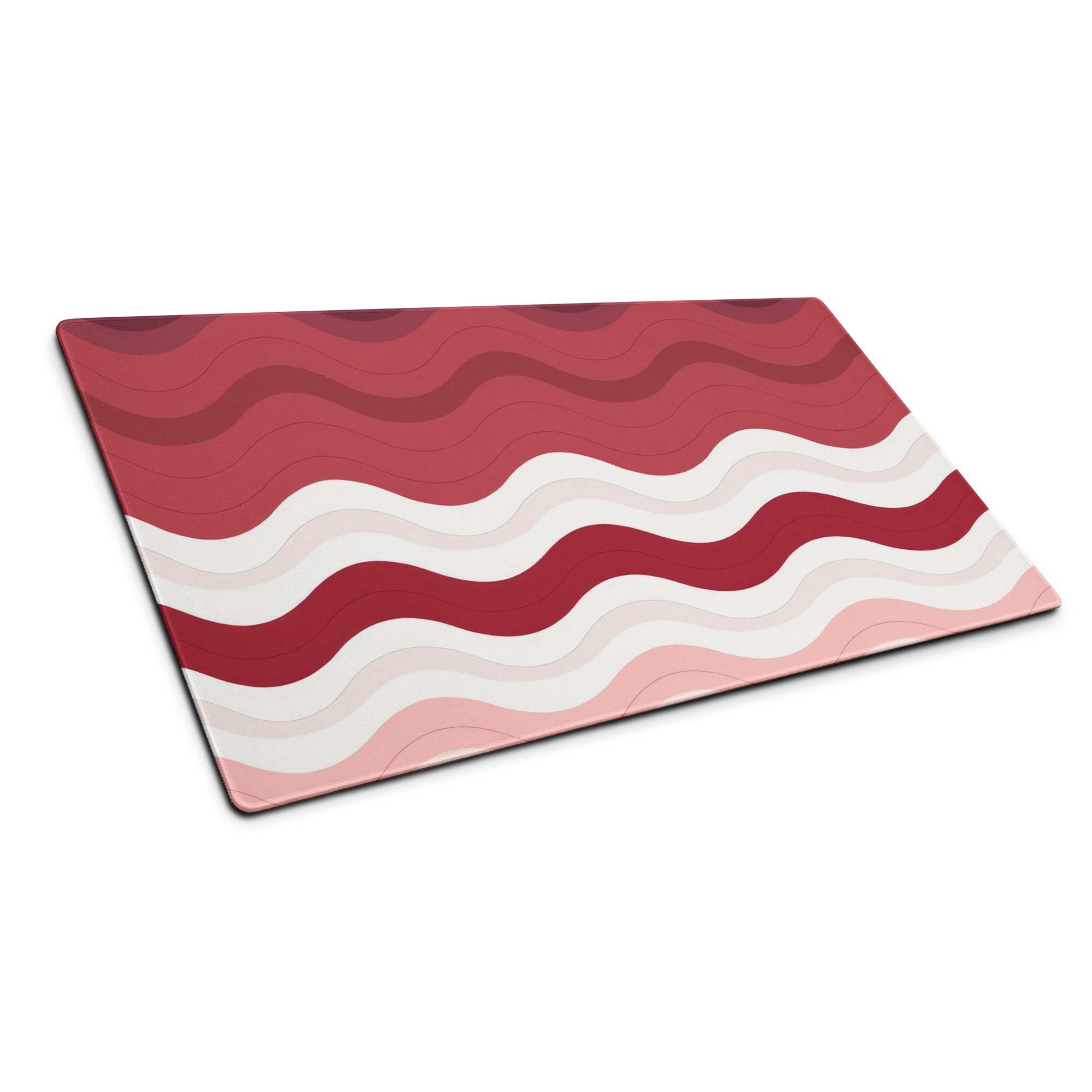 Rectangular glass cutting board with vibrant crimson rose wave pattern