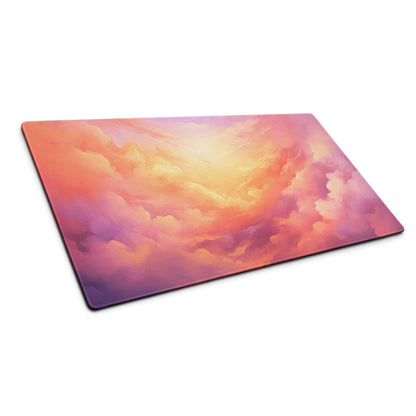 Dreamy Sunrise Cloudscape ultra large gaming mouse pad with gradient sky and clouds