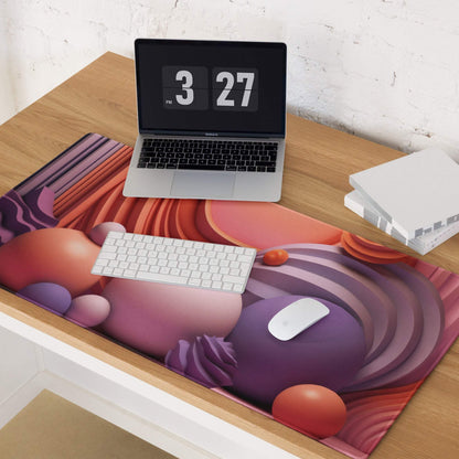Dreamy abstract spheres gaming mouse pad in pink purple orange gradients