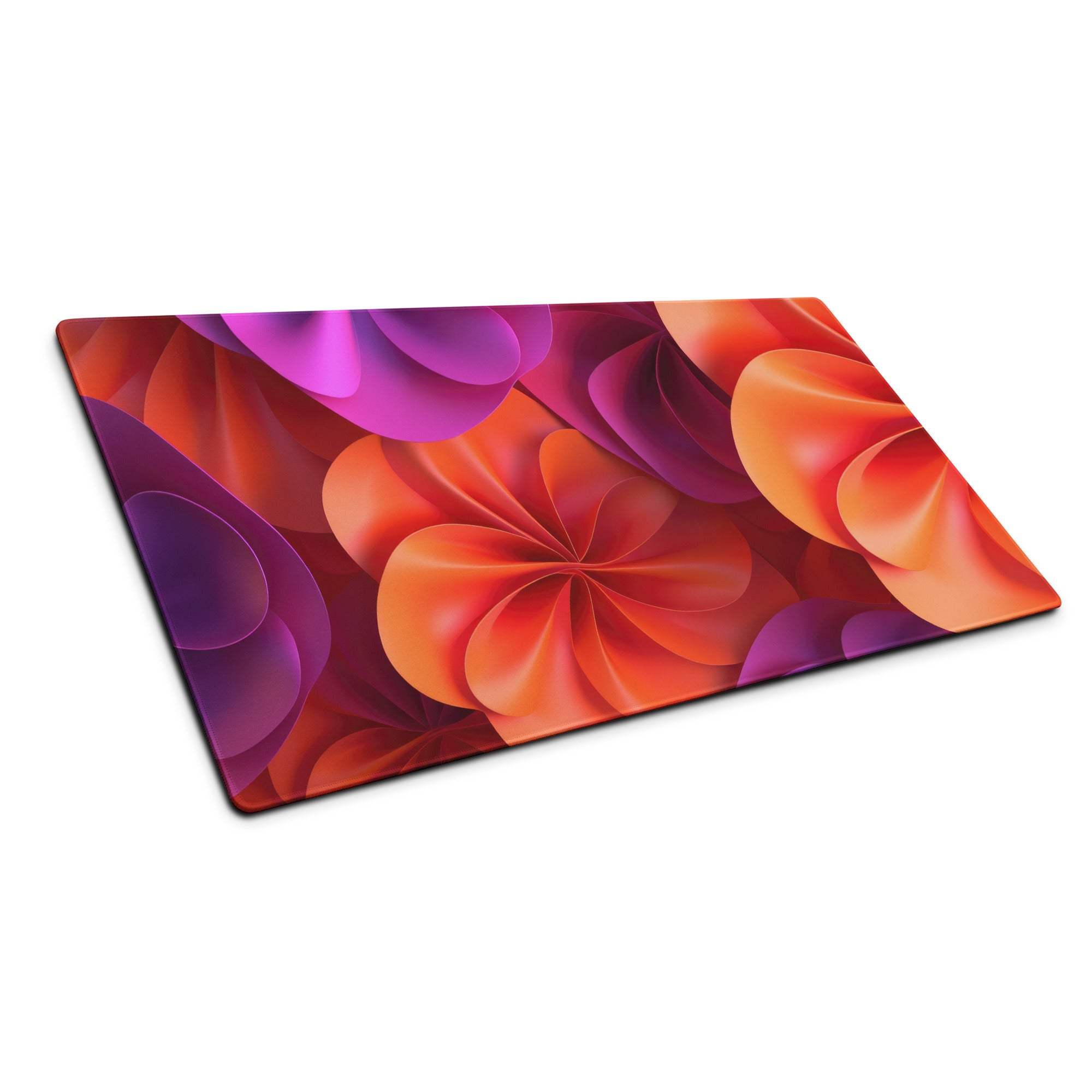 Vibrant abstract floral orange purple glass cutting board