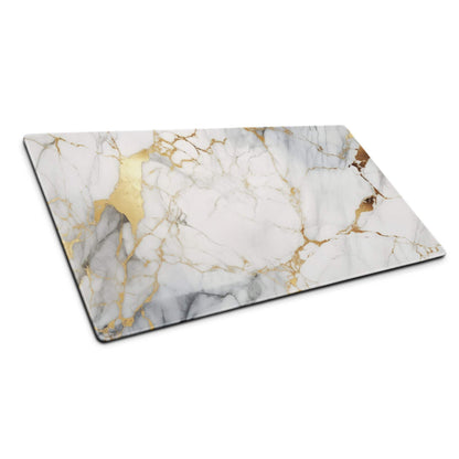 White gold marble gaming mouse pad large non-slip base