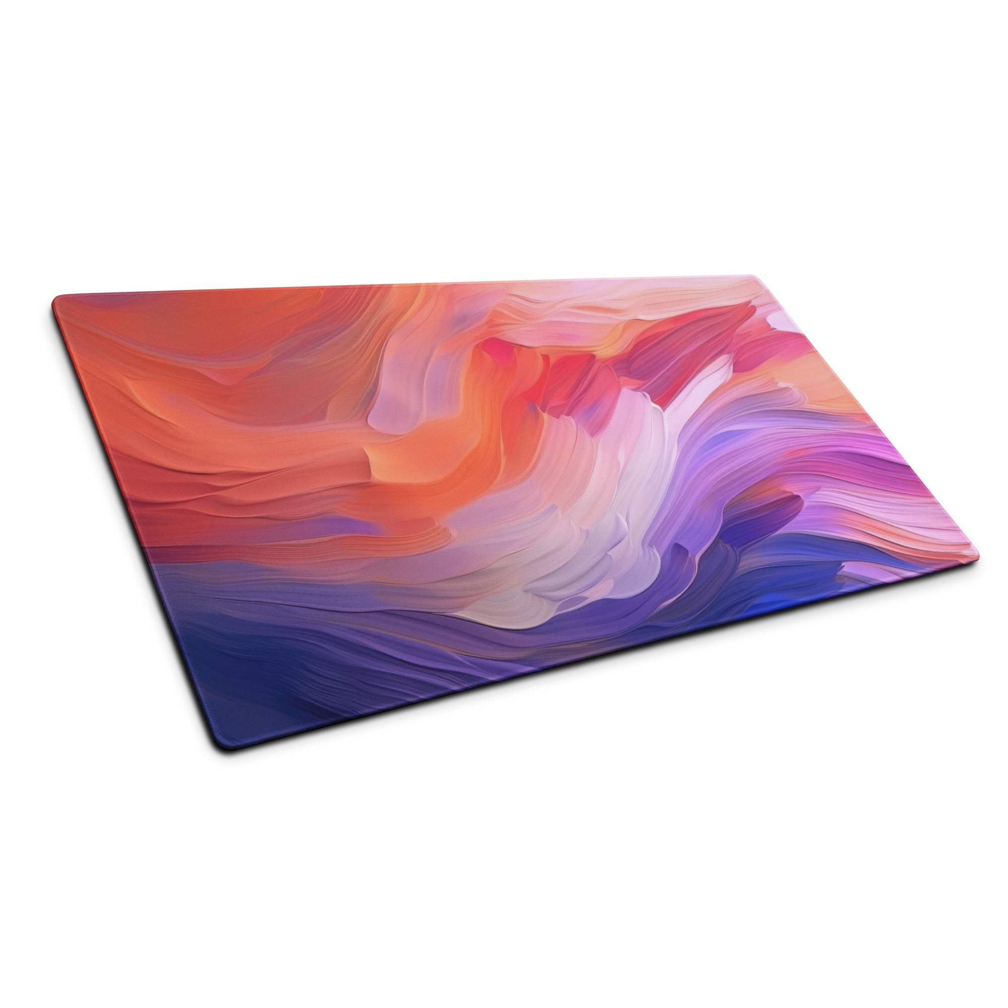 Vibrant abstract swirl gradient glass cutting board in orange pink purple blue
