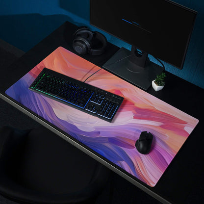 Vibrant pink purple blue gradient swirl large gaming mouse pad for Dota CSGO non-slip base