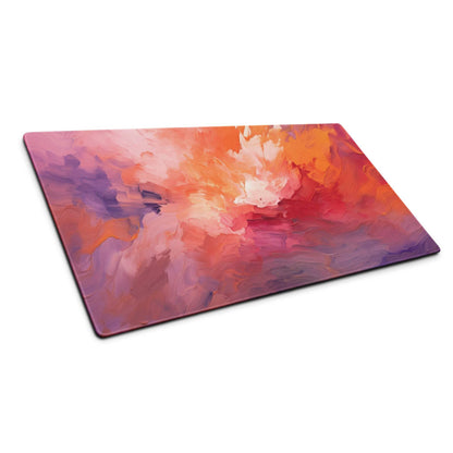 Vibrant abstract sunset rectangular mouse pad with non-slip backing