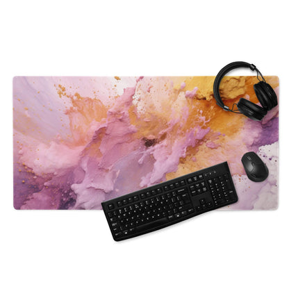 Premium abstract pink purple orange large non-slip gaming mouse pad