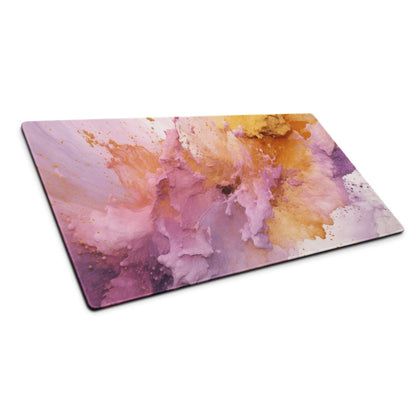 Premium abstract pink purple gold large non-slip gaming mouse pad