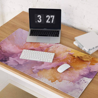 Premium abstract pink purple orange large non-slip gaming mouse pad