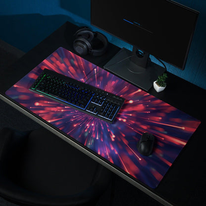Vibrant red purple cosmic burst neon gaming mouse pad