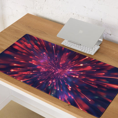 Cosmic burst neon red purple gaming mouse pad with smooth surface
