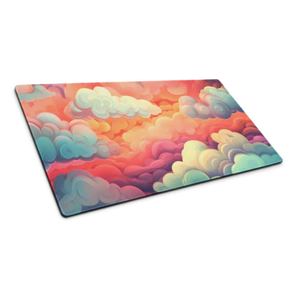 Dreamy cloudscape sunrise on vibrant pink orange teal purple glass cutting board