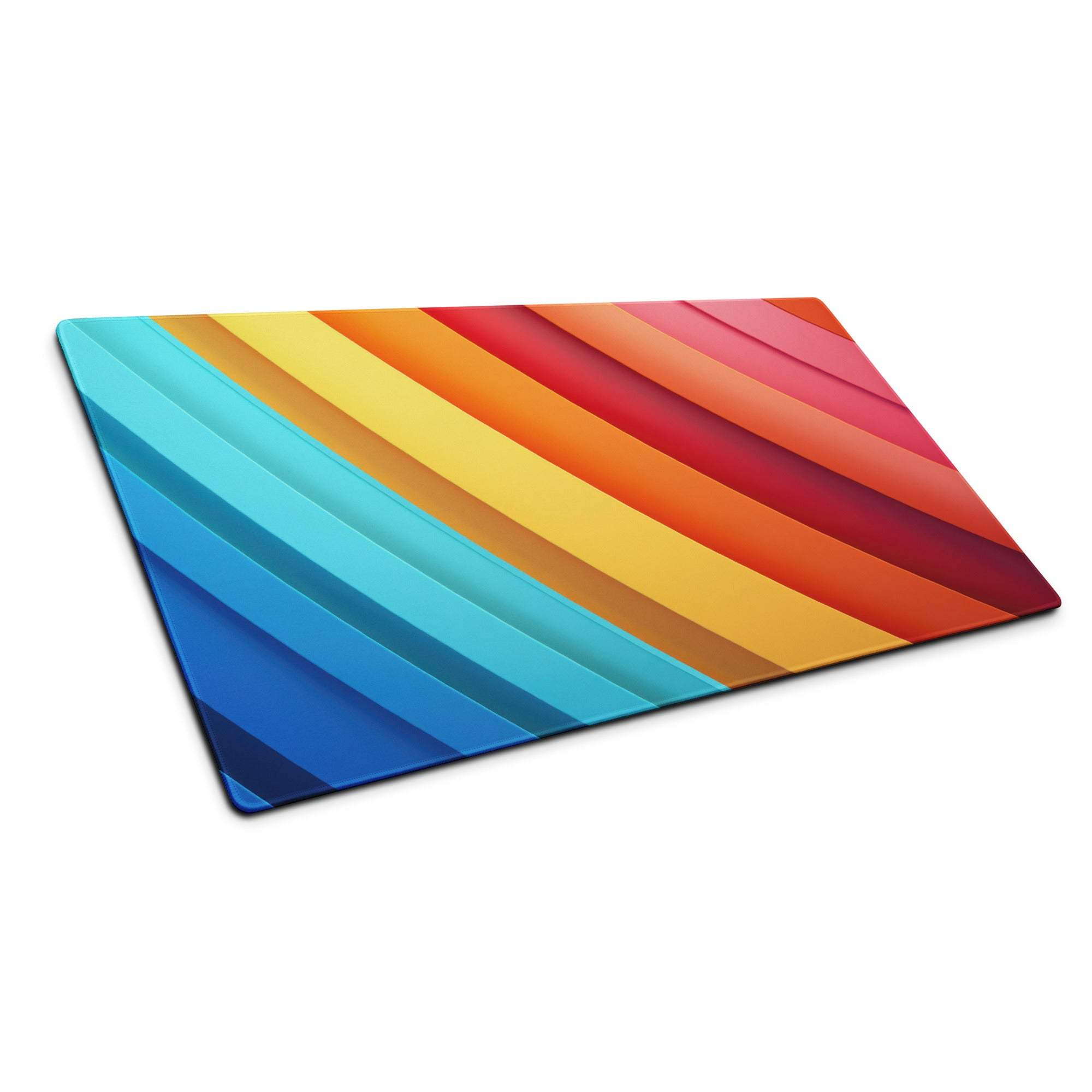 Vibrant rainbow gradient glass cutting board with glossy finish