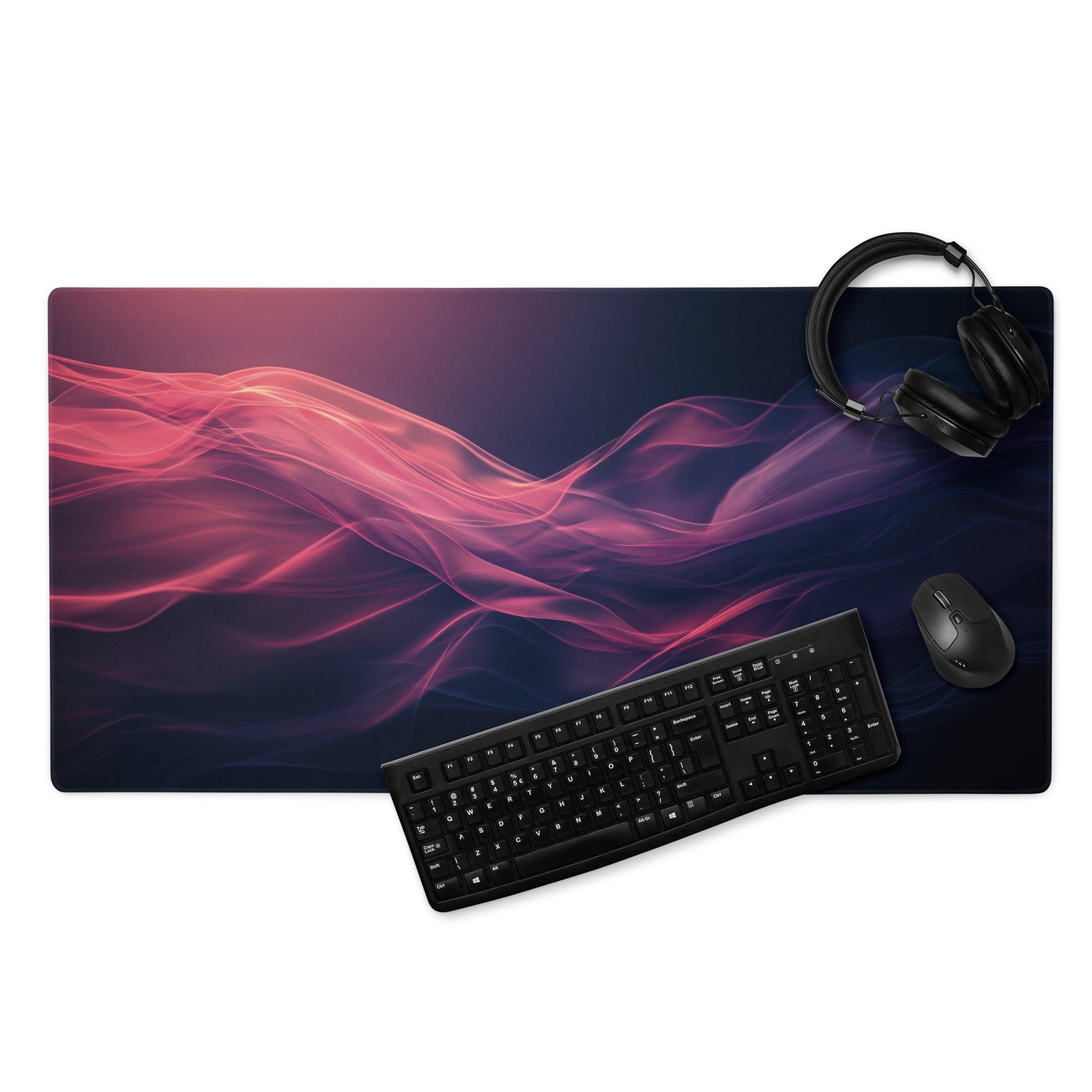 Premium large non-slip Nebula pink purple wave gaming mousepad