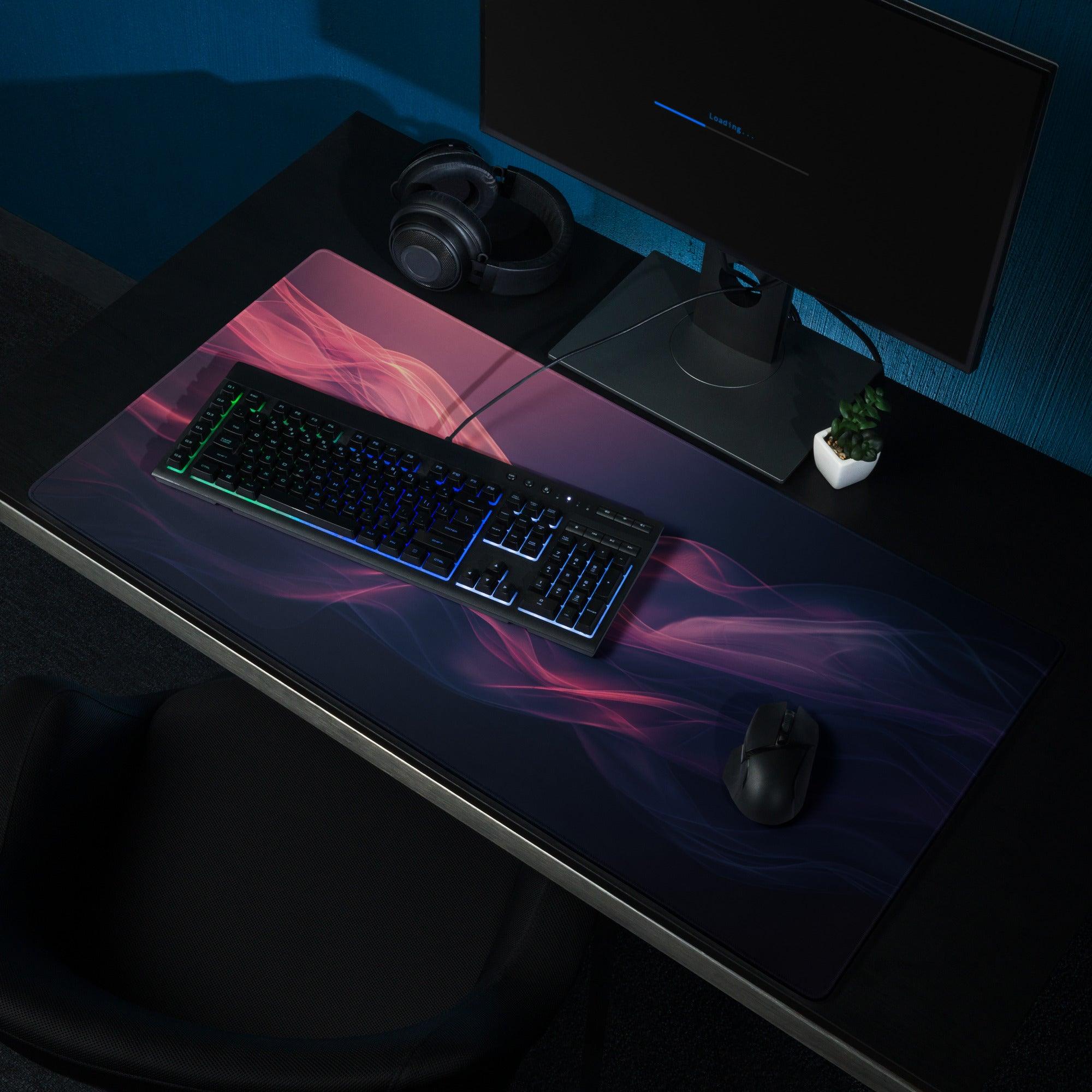 Premium large non-slip Nebula pink purple wave gaming mouse pad