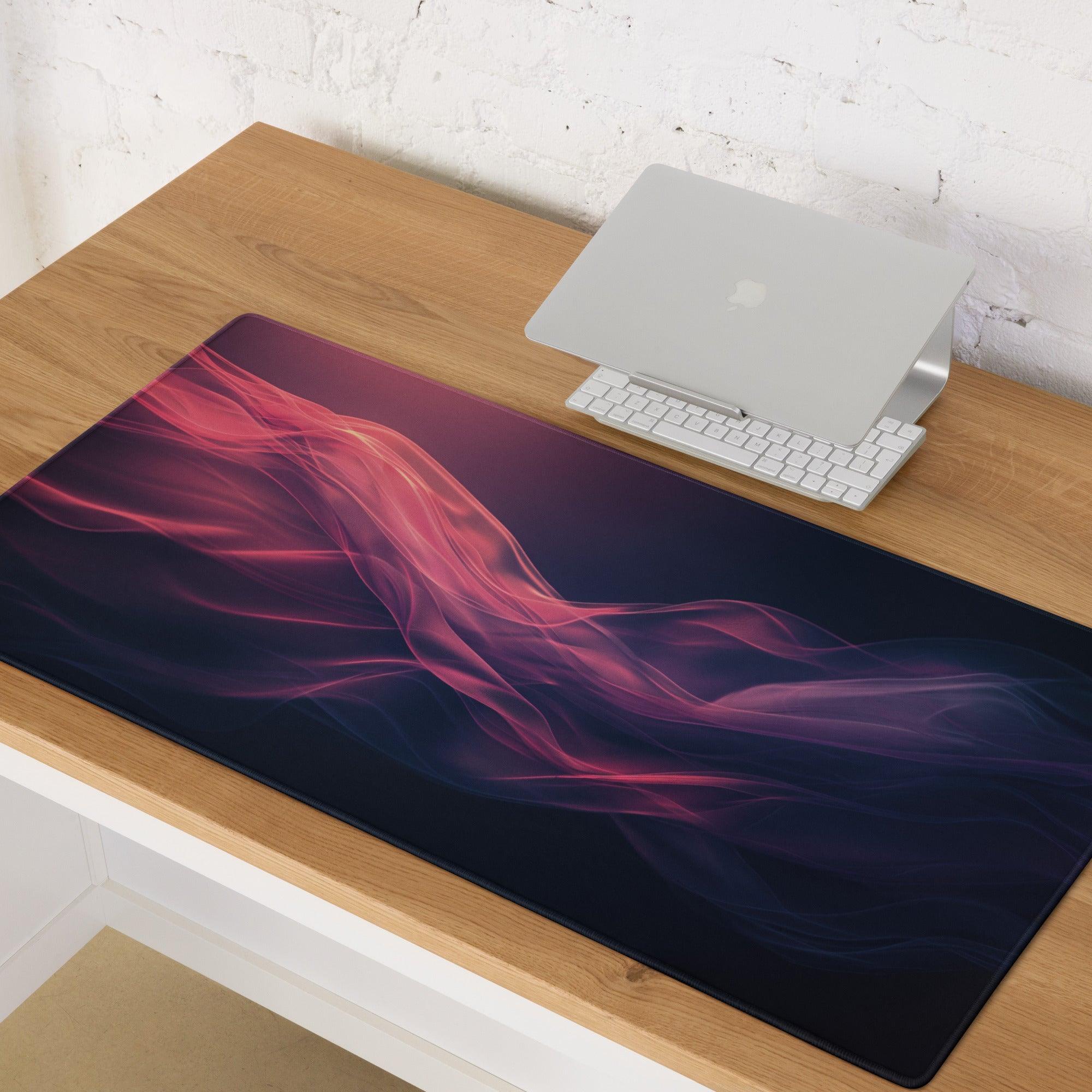Premium large non-slip Nebula pink purple wave gaming mousepad