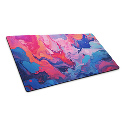 Vibrant pink orange blue swirl gaming mouse pad large non-slip esports Dota CSGO