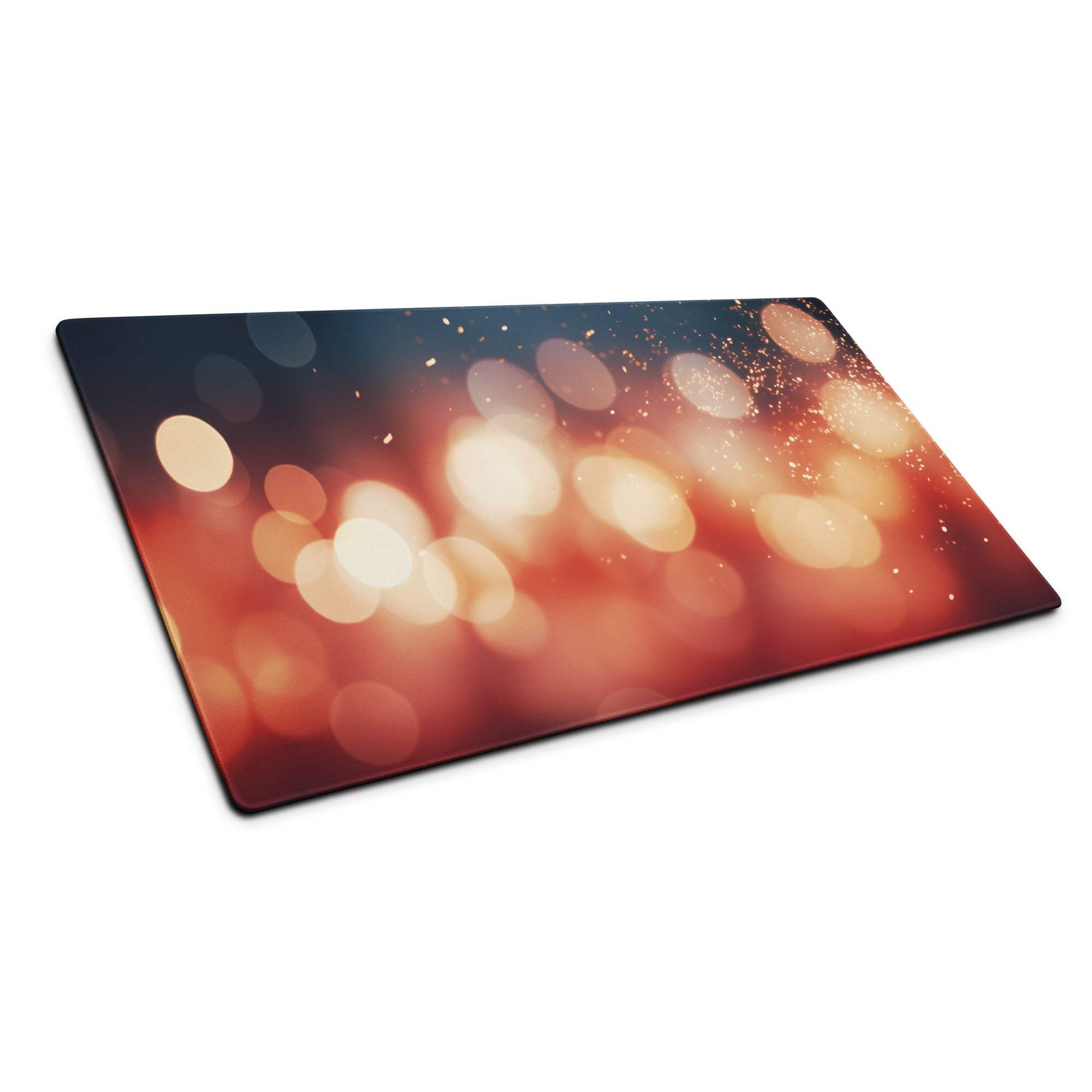 Rectangular cutting board with warm amber red bokeh esports design