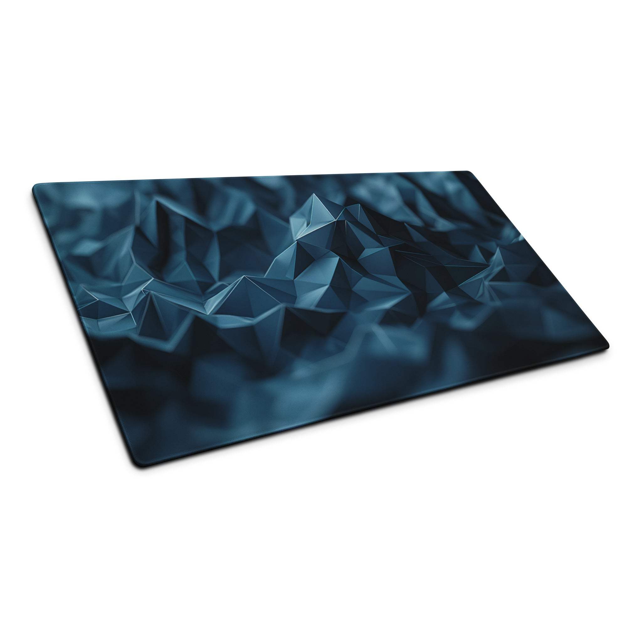 Deep blue geometric mountain rectangular glass cutting board