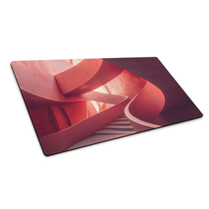 Premium abstract red marble rectangular gaming mouse pad large size