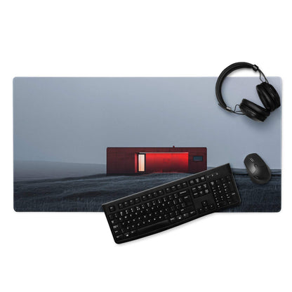 Minimalist red dusk house gaming mouse pad large non-slip esports setup