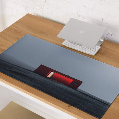 Minimalist red house dusk gaming mouse pad large non-slip esports setup