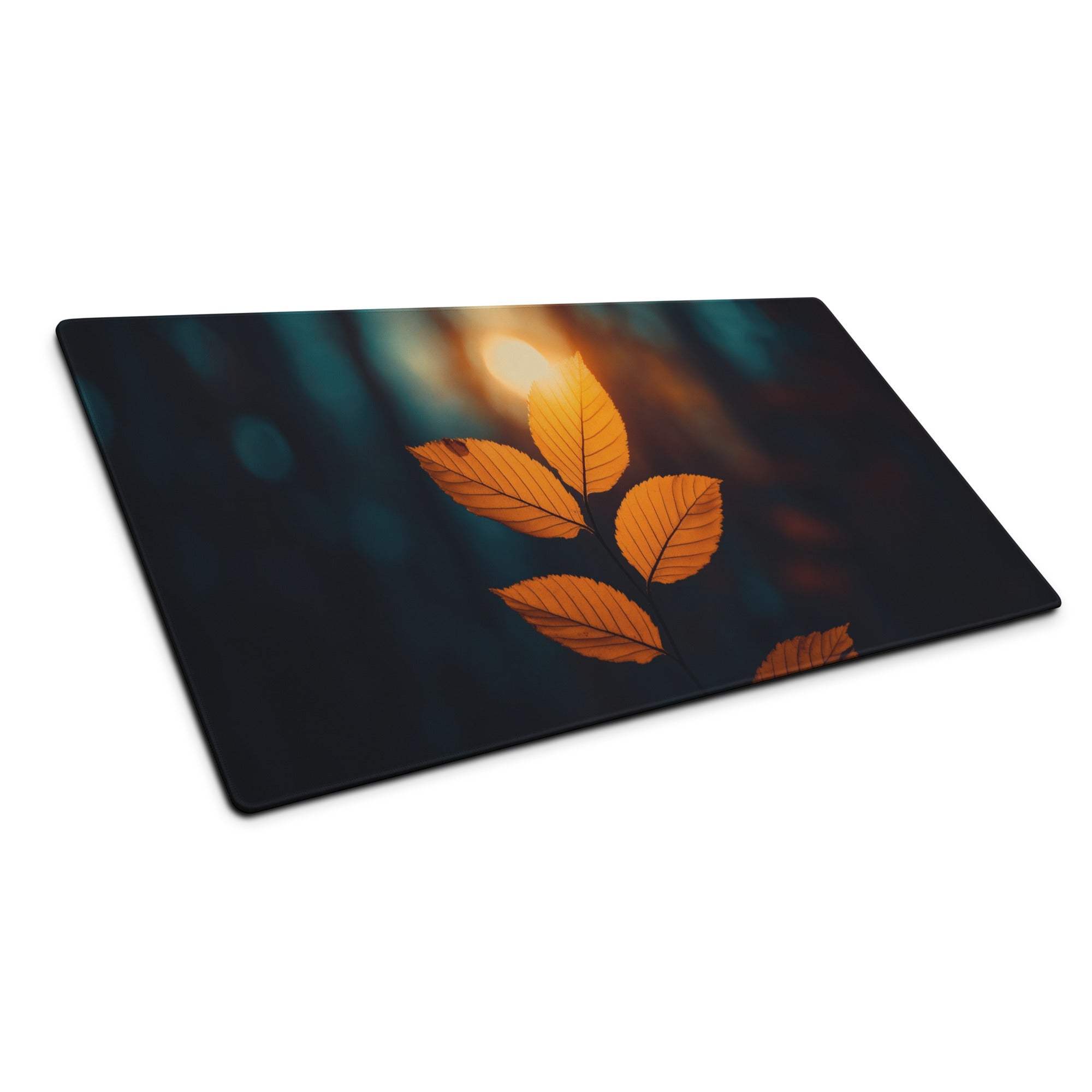 Autumn leaf golden-orange gaming mouse pad large with non-slip backing