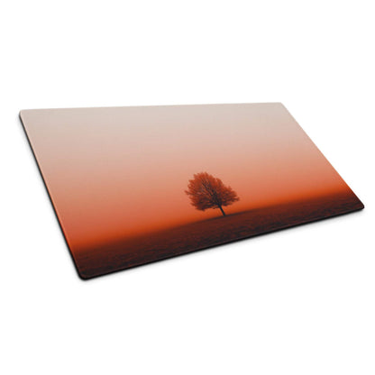 Sunset tree with orange leaves on large non-slip gaming mouse pad
