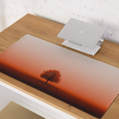 Sunset tree landscape large gaming mouse pad with non-slip base