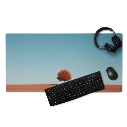 Minimalist orange tree desert landscape large gaming mouse pad