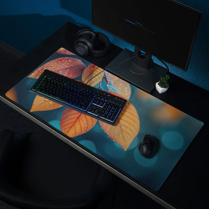 Autumn Leaves Mood gaming mouse pad with vibrant leaf design and non-slip base