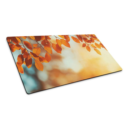 Autumn leaves rectangular glass cutting board, warm orange yellow design