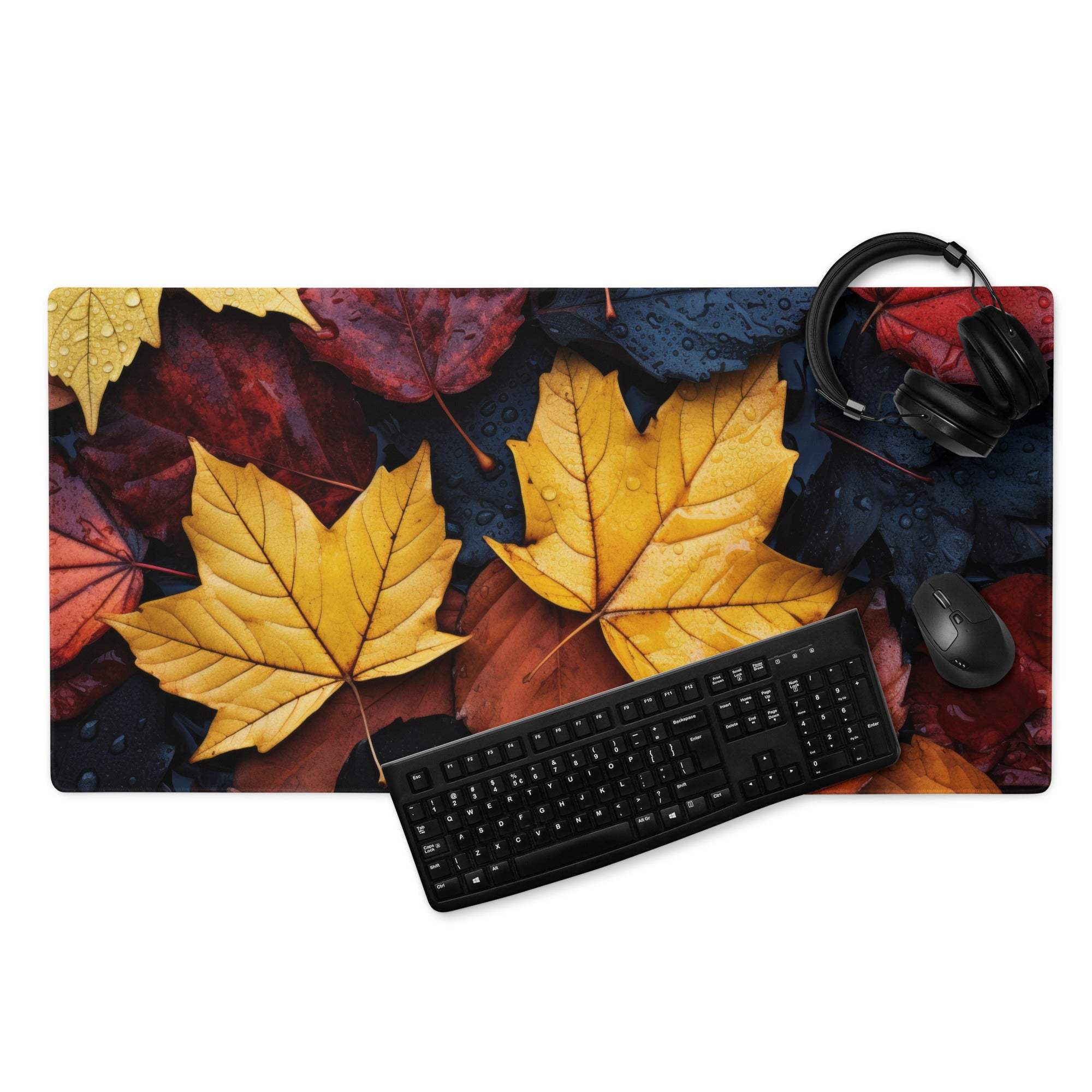 Vibrant autumn leaves ultra thick non-slip extra large gaming mouse pad