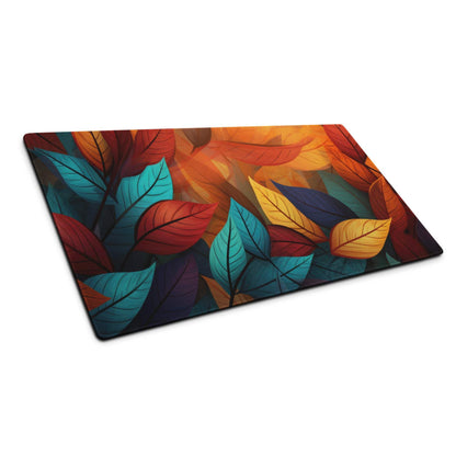 Vibrant autumn leaves large gaming mouse pad with non-slip base