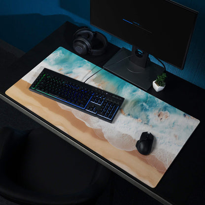 Aerial Ocean Beach Scene Turquoise Calm Gaming Mouse Pad Large Non-Slip