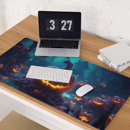Halloween pumpkin glow gaming mouse pad with non-slip backing
