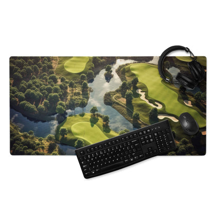 Nature-inspired golf course aerial view gaming mouse pad with non-slip base