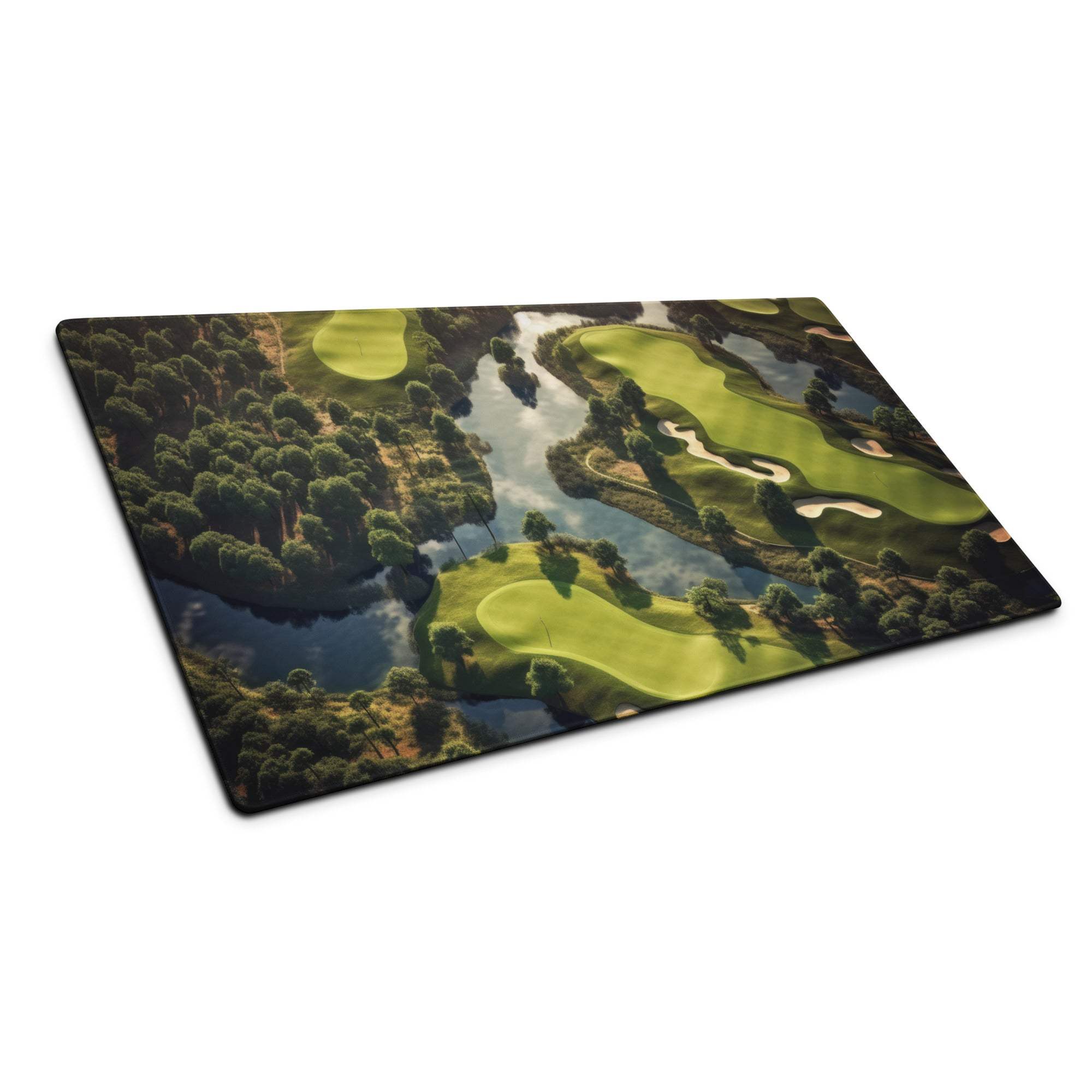 Nature-inspired golf course aerial view gaming mouse pad with non-slip base