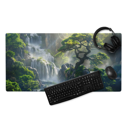 Razer green forest waterfall gaming mousepad with non-slip base