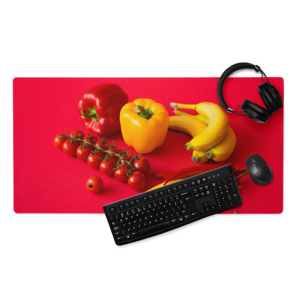 Vibrant fresh produce gaming mouse pad with colorful veggies, non-slip base