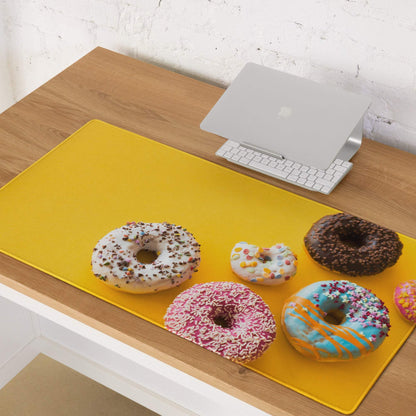 Vibrant large gaming mouse pad with colorful sprinkle donuts and non-slip base