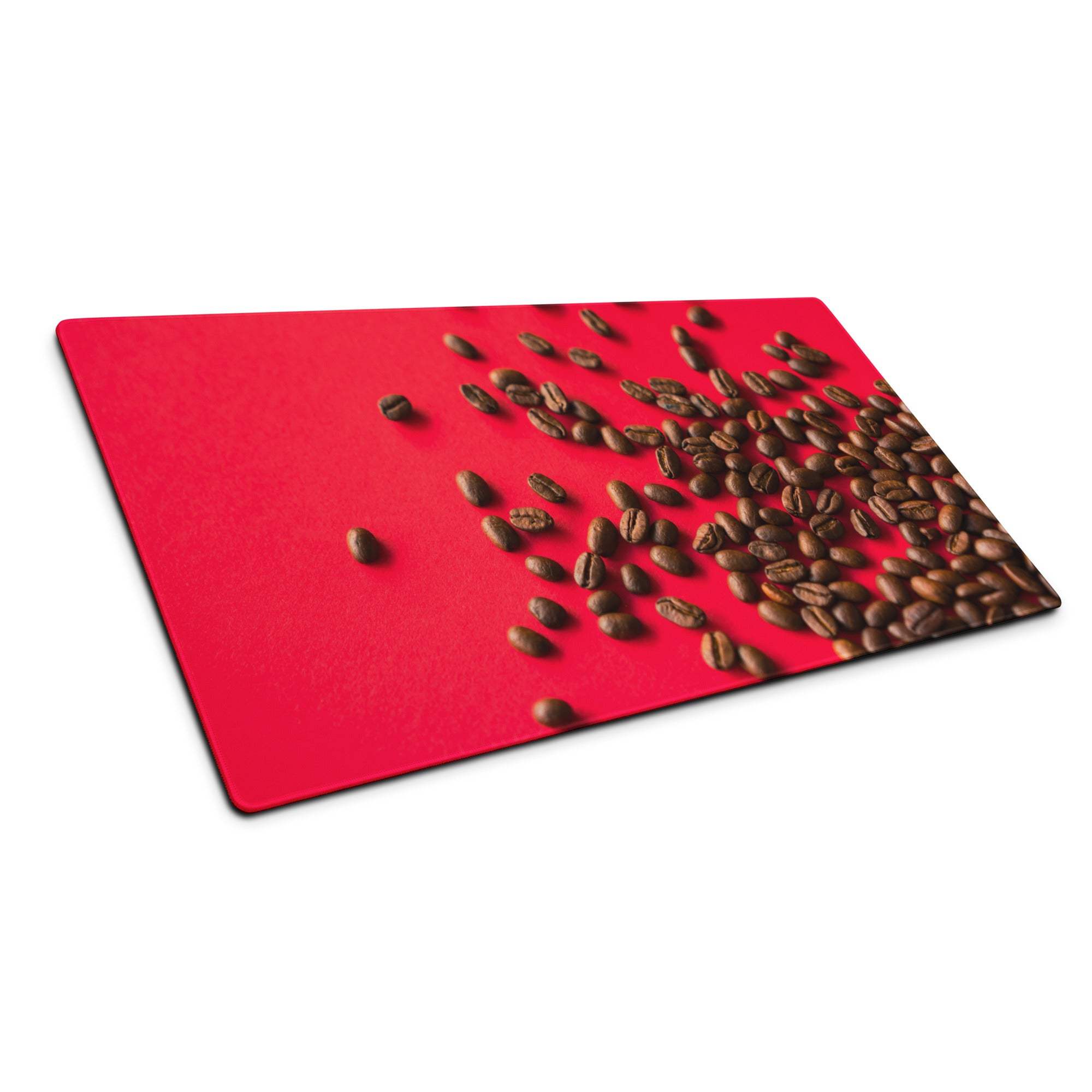 Bold red coffee bean gaming mouse pad with non-slip base