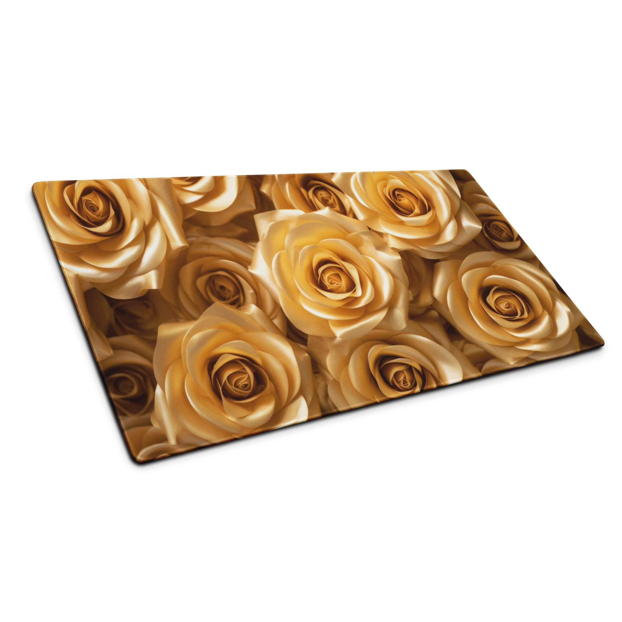 Luxurious golden rose rectangular glass cutting board with non-slip base