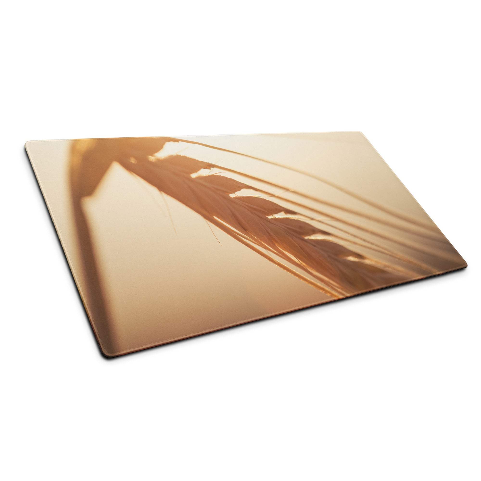 Sunset golden wheat field warm glow large gaming mouse pad with non-slip base