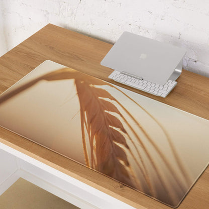 Sunset style golden wheat field large gaming mouse pad, beige gold design