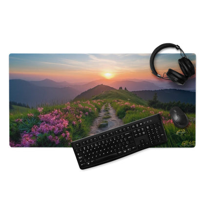 Vibrant sunset mountain landscape large non-slip stitched gaming mouse pad